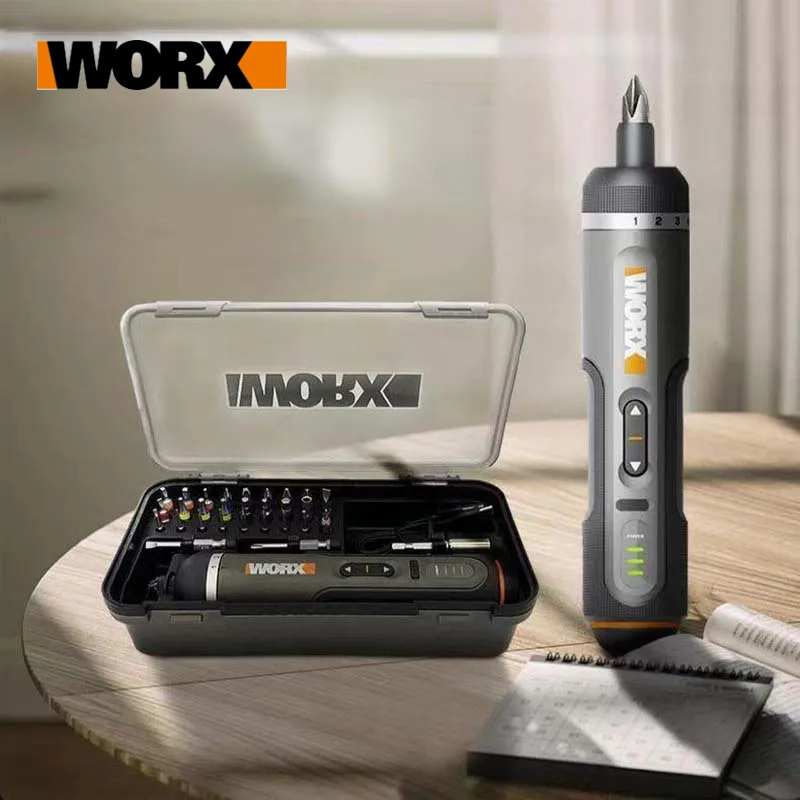 Worx-juegos de destornilladores eléctricos de 4V WX242, destornilladores eléctricos inalámbricos inteligentes, mango recargable por USB, juegos de 30 bits, herramientas eléctricas