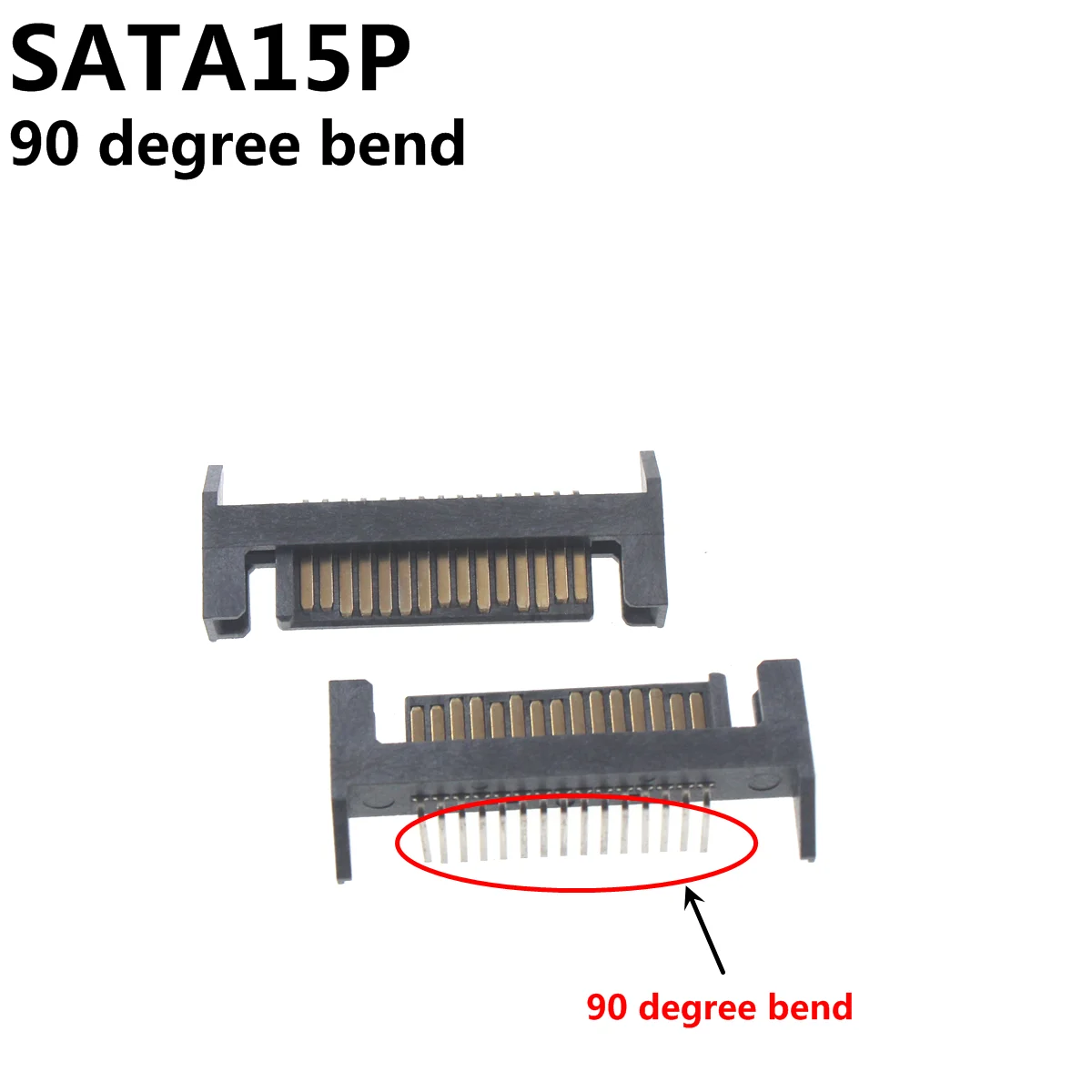 2pcs SATA7P+15P sata15p sata22p Female connector Short body Double row misplaced needle