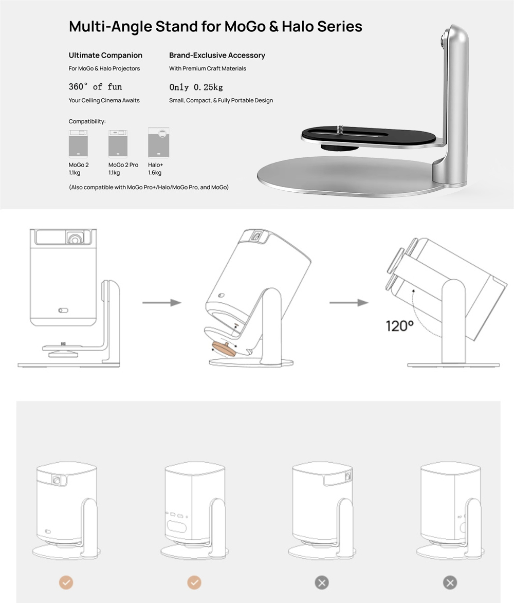 Support de projecteur Salange support de bureau support de projecteur réglable pour projecteur XGIMI Halo H6 Xiaomi HY300 HY320
