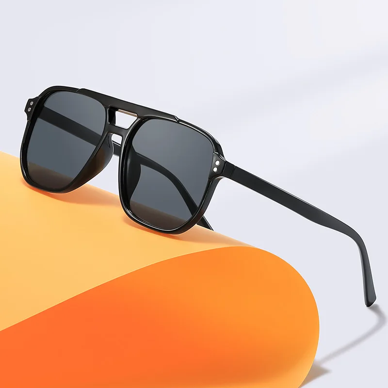 Donna Uomo Occhiali da sole quadrati Occhiali da sole poligonali retrò Donna Nero Vintage Moda Donna Oculos De Sol Occhiali da vista a doppio raggio