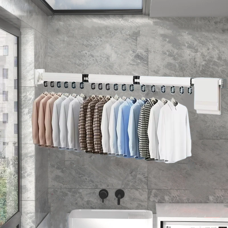 Wäscheständer, zusammenklappbarer Wäscheständer aus Aluminiumlegierung, an der Wand montierter zusammenklappbarer Wäscheständer, platzsparender Wäschetrockner-Aufhänger