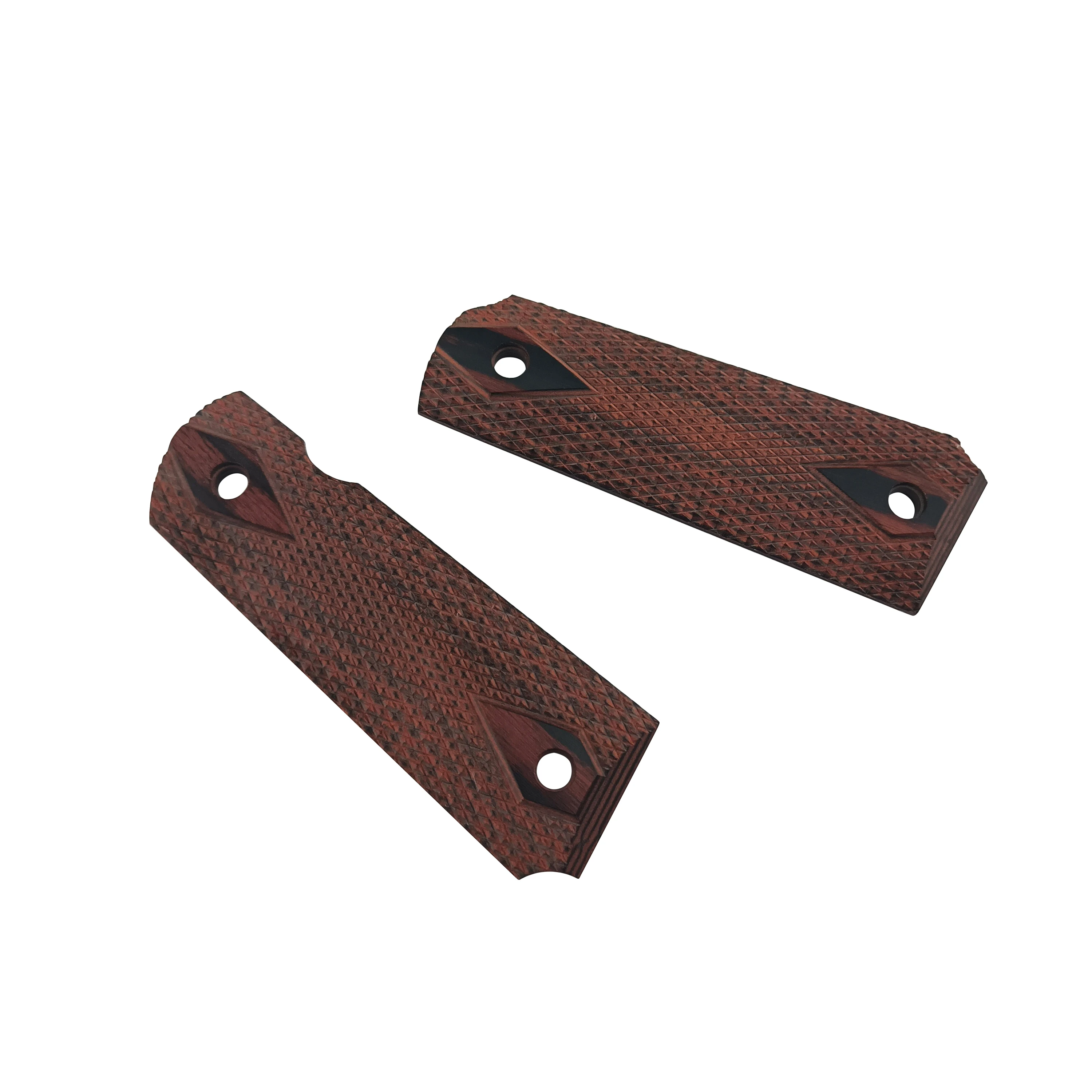 2 Pieces Gun Non-slip Handle 1911 Rosewood Grips Patches DIY Anti-slip Color Wood Grips Scales Decor Material Blanks Slaba