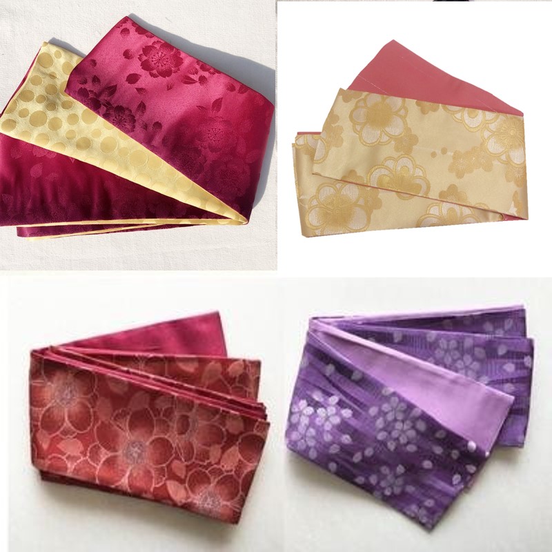 Cinturón de Kimono Yukata japonés de medio ancho con bolsa de doble cara, accesorios Yukata, cinturón Hakama de patrón pequeño, 4M de longitud