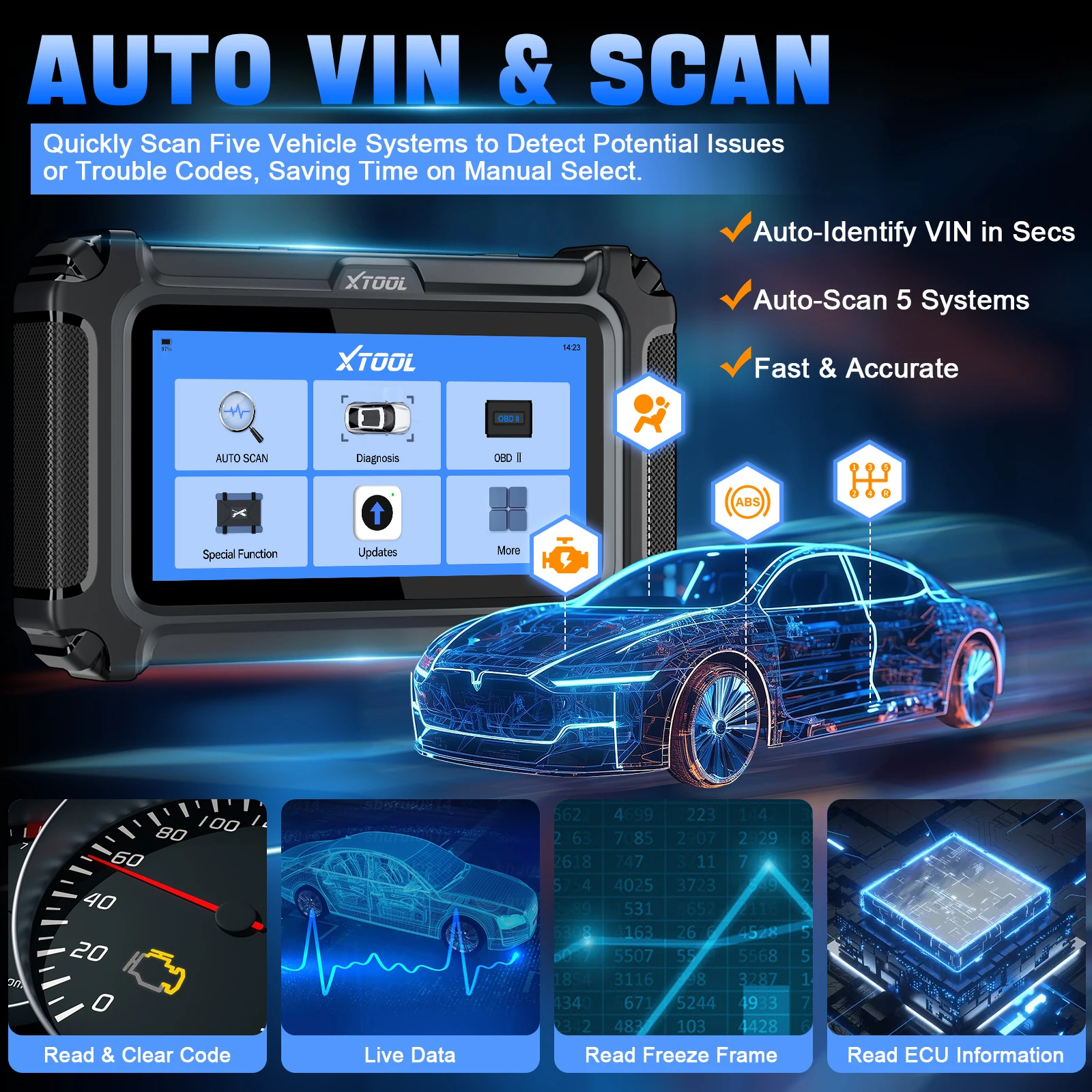 XTOOL D5 Autodiagnosetool ÖL TCM DPF ABS EPB Reset Injektorcode FCA/DOIP-Protokoll lebenslanges kostenloses Update