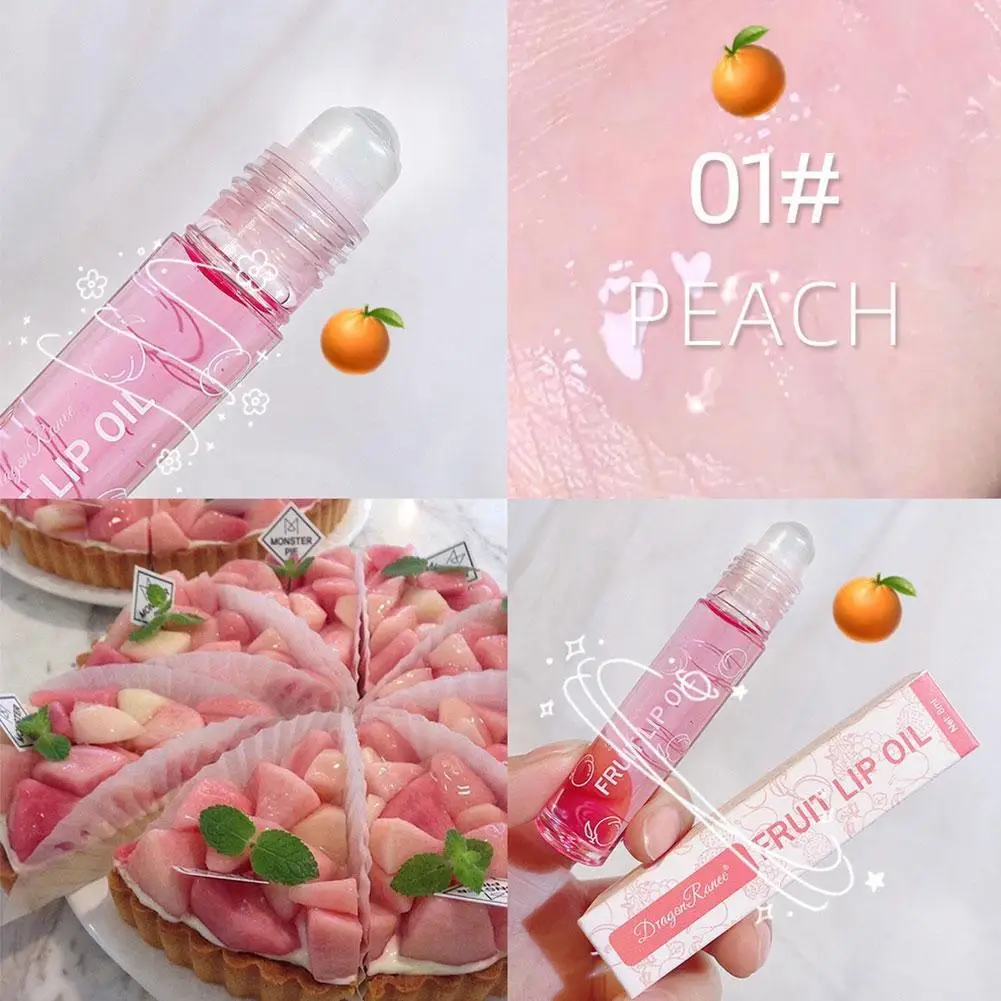 6 colori Roll-on essenza di frutta balsamo per le labbra olio per le labbra idratante per labbra Primer per labbra rossetto idratante lucidalabbra casuale trasparente