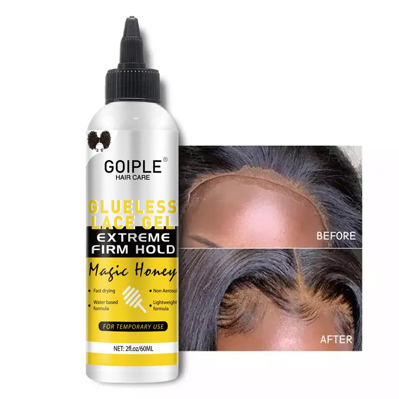 GOIPLE-pegamento lavable de 2 fl.oz, Gel sin encaje, sujeción extrema firme, adhesivo de fórmula de peluca Natural de secado rápido para uso temporal