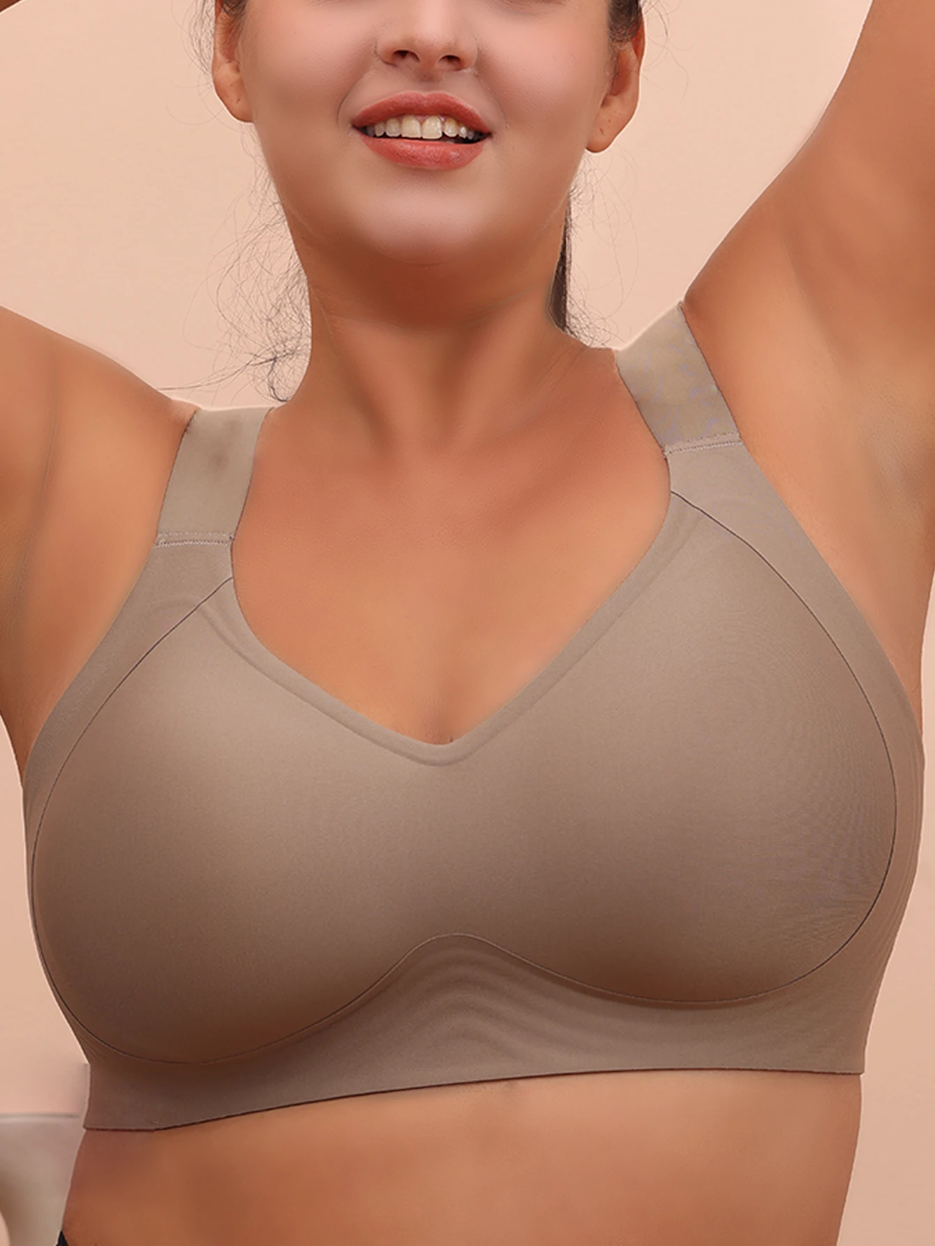 Sutiã de dormir com peito grande para mulheres 6xl sem aros de aço reunidos sem cicatrizes plus size colete yoga exercício sutiã anti flacidez