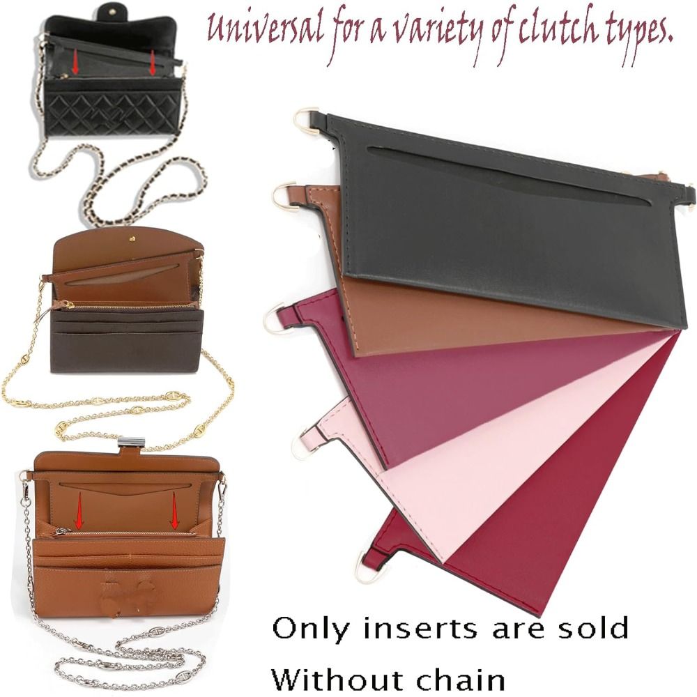 PU Wallet Bag Liner Card Package Internal Layer Retrofitted Crossbody Bag Chain Inner Container Bag Insert Organzier Clutch Bag