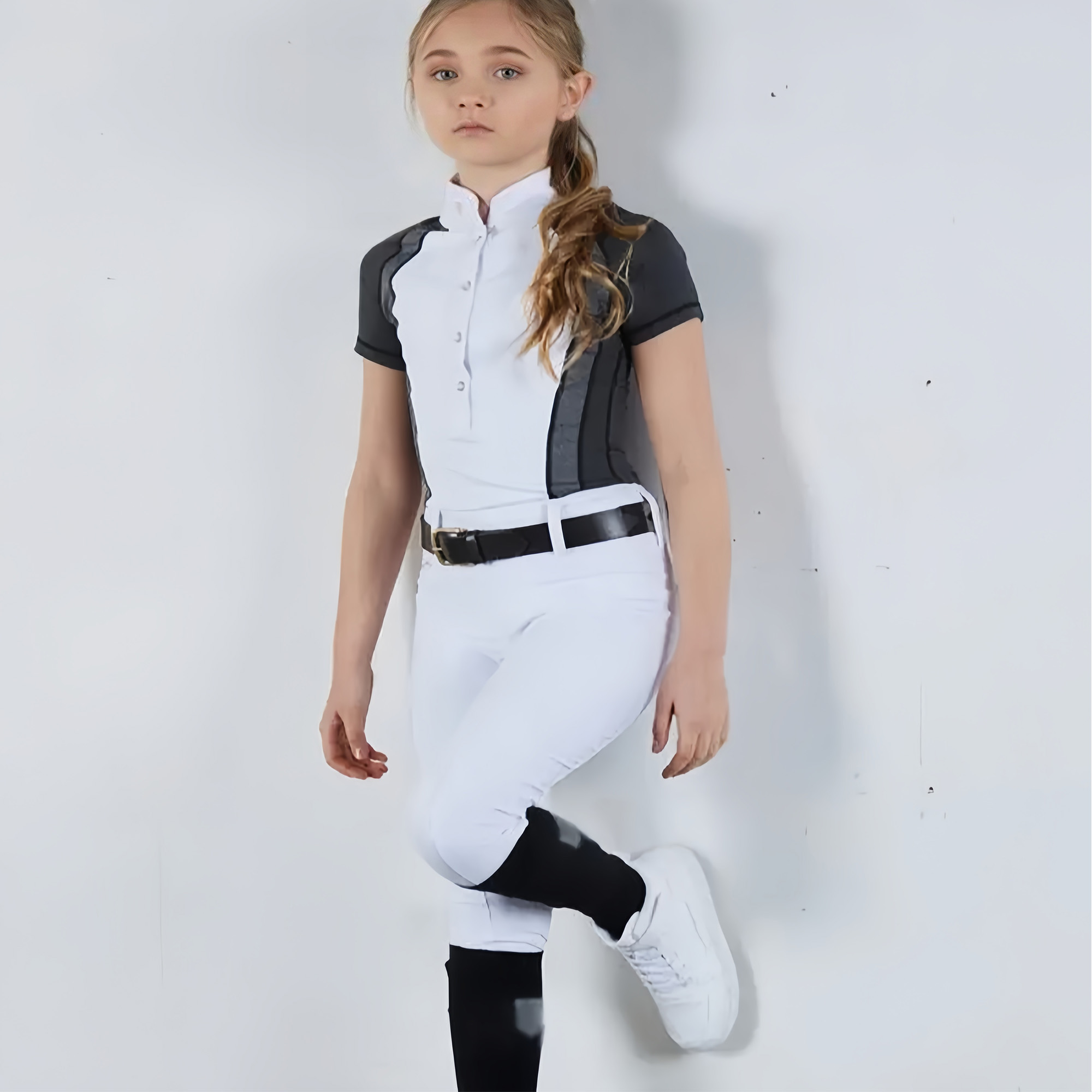 MXLLINA Pantalones de montar rosas para niñas, pantalones ecuestres de caballo de silicona de asiento completo, mallas de montar a caballo antipilling para niños