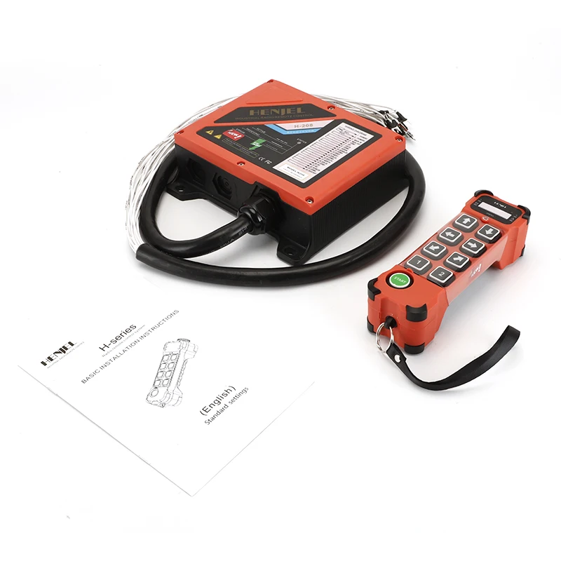 HENJEL H208 Crane Wireless Control Double Speed Waterproof Switch DC 12v 24v Waterproof and Dustproof Industrial Remote Control