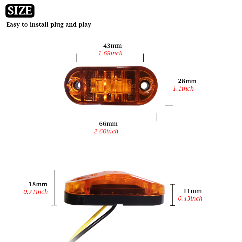 20/10PCS12V 24V luces LED de posición lateral lámpara indicadora de espacio trasero delantero accesorio de camión para Scania remolque autobús Van caravana