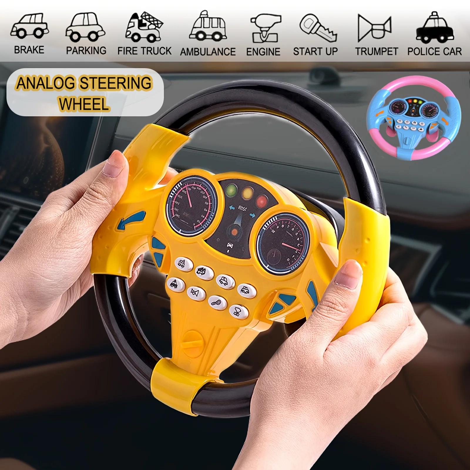 1 unidad de juguetes para volante de coche, juguete educativo creativo para niños, regalo de Festival de Primavera para el Día de Pascua y Año Nuevo