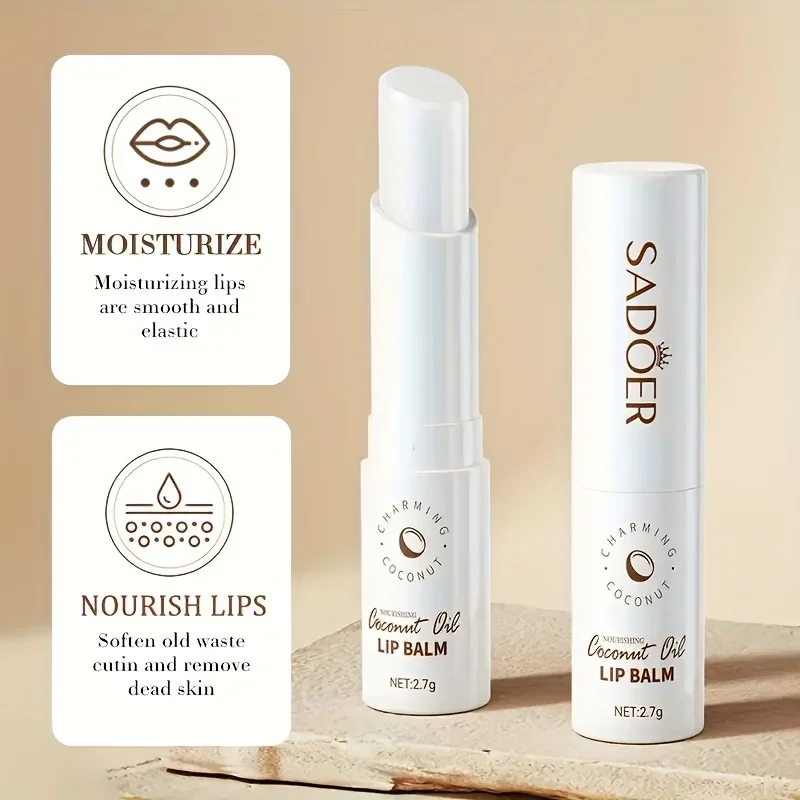 Bálsamo labial de coco - Nutrimento y humedad duraderos para hombres y mujeres - Bálsamo labial para el cuidado diario