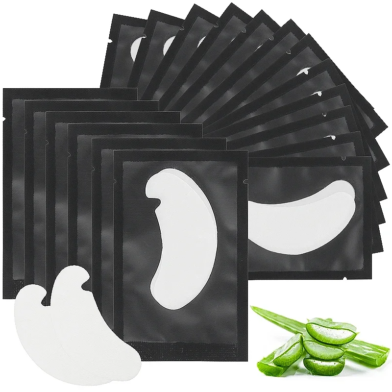 50 pares de parches para ojos extensión de pestañas debajo de los ojos almohadillas maquillaje pestañas parche punta pegatinas almohadillas para suministros de extensión de pestañas