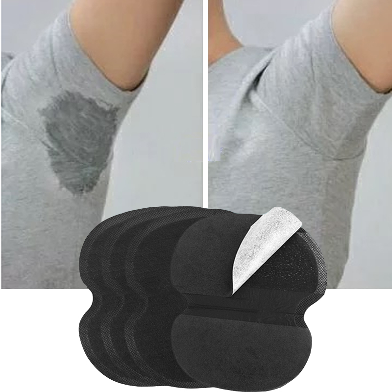 Almohadillas absorbentes para el sudor para axilas, artefacto antitranspirante desechable ligero para axilas, pegatina antisudor, color negro, verano, 2/10 Uds.