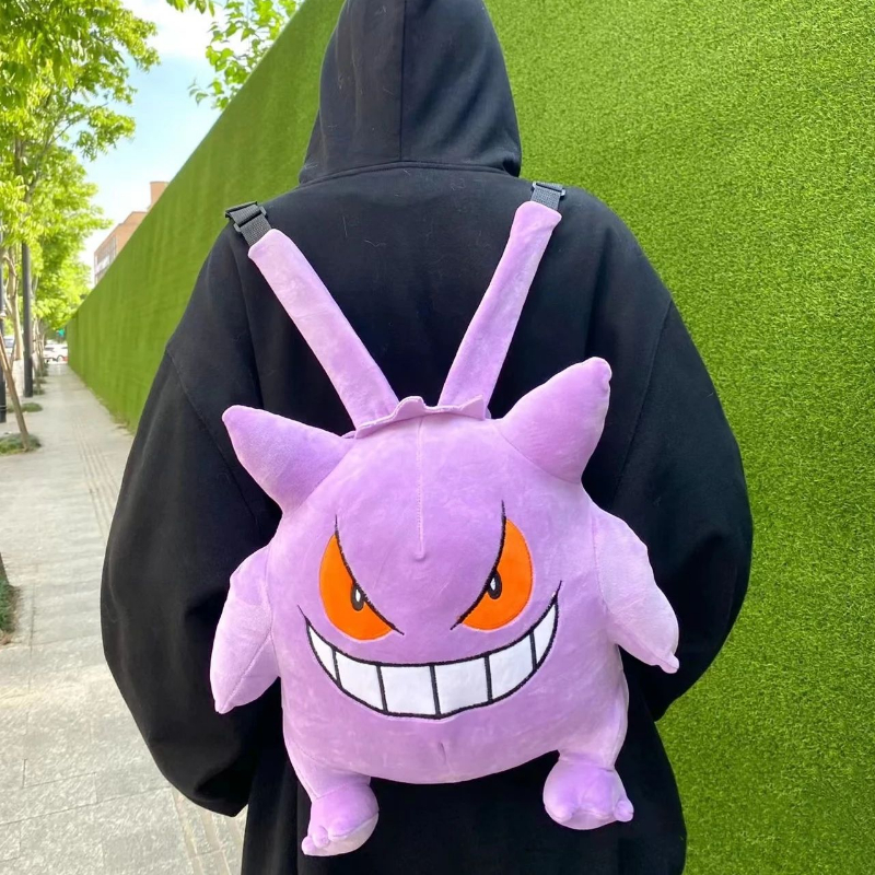 Little Monster Cartoon Purple Plush Backpack Personality Large Capacity Three-Dimensional Student Schoolbag Cute Anime Backpack