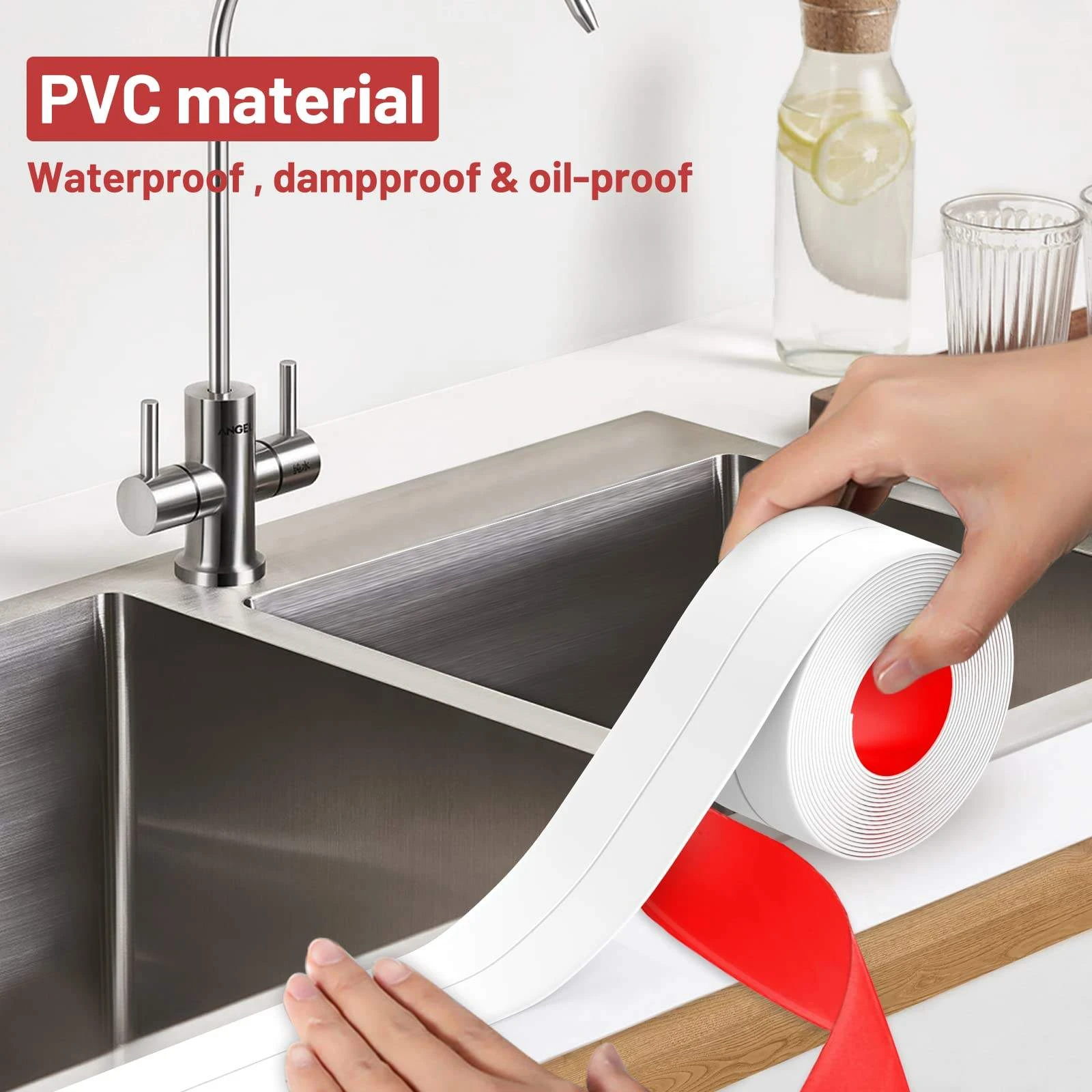 Nastro impermeabile in gomma siliconica autoadesivo per bagno, nastro per WC, adesivo da parete, nastro per bordi lavandino, tubo flessibile, forte nastro di riparazione