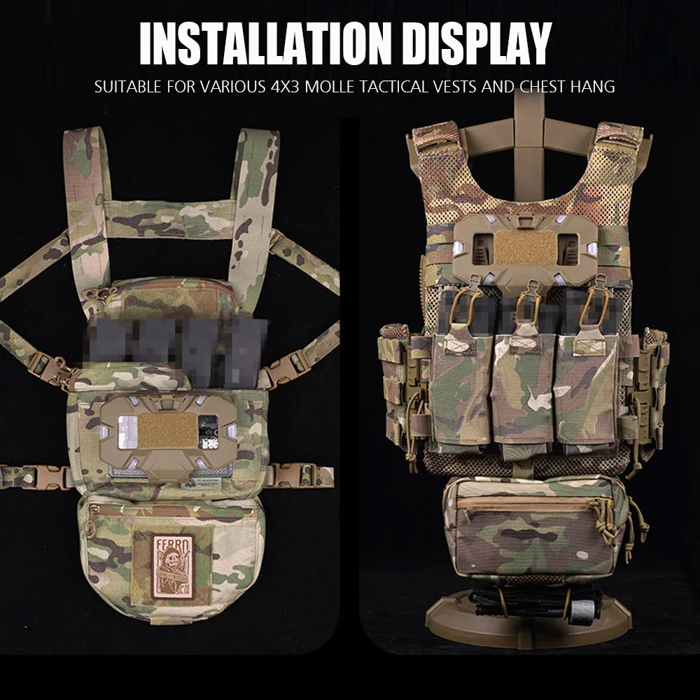 Tactics Cell Phone Holder Admin Pouch Map Navigation Pouch Molle Hunting Vest Chest Accessories Fold Smartphone Pouch