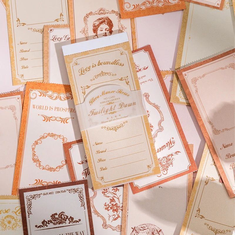30 pcs Vintage INS European style border note book classical border pattern ledger label message note Decoration primer material