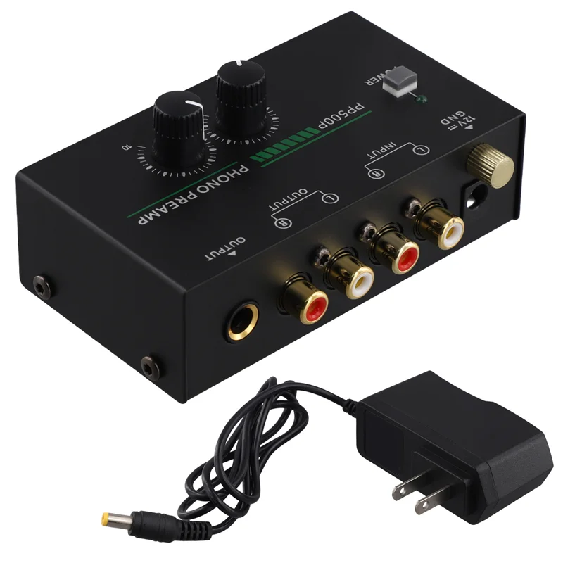 Préampli de platine ABFN-Phono, préamplificateur de phonographe avec entrée R C A, sortie RCA/TRS, pour lecture d'enregistrement de platine