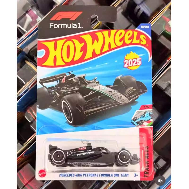 2025J оригинальный автомобиль Hot Wheels Mercedes AMG Petronas, игрушки для мальчиков, 1/64, литая под давлением гоночная модель Voiture, коллекция подарок на день рождения, формула