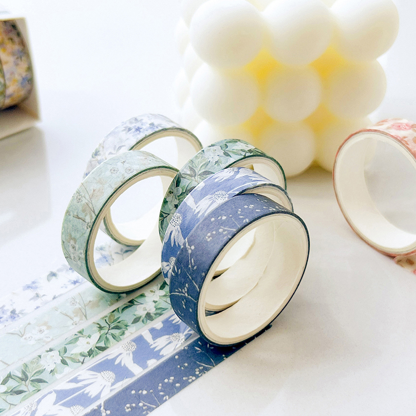 5 ชิ้นดอกไม้ Washi เทปอุปกรณ์ Scrapbooking Washitape ฤดูใบไม้ผลิสมุดบันทึกไดอารี่ตกแต่ง Cinta Adhesiva Decorativa Washi เทป