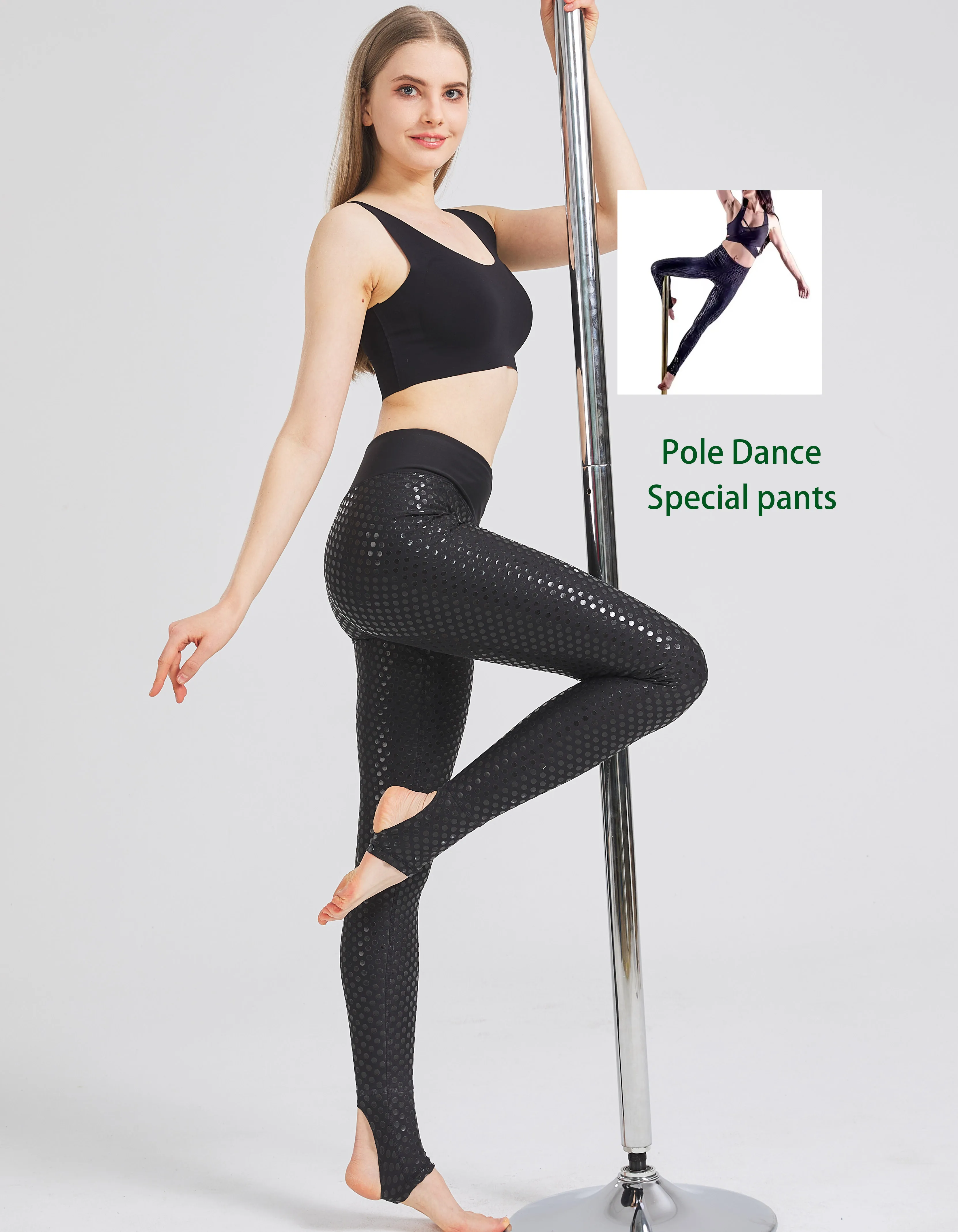 Pantaloni da pole dance per danza aerea antiscivolo, pantaloni con fodera resistente all'usura in silicone, costumi da ballo per discoteca