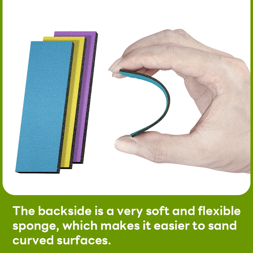 stedi Sanding Sponge for Model Gundam Building, Hobby Model Tools Hand Sanding Block Waterproof Wet Dry Reuse （30 Sheets）