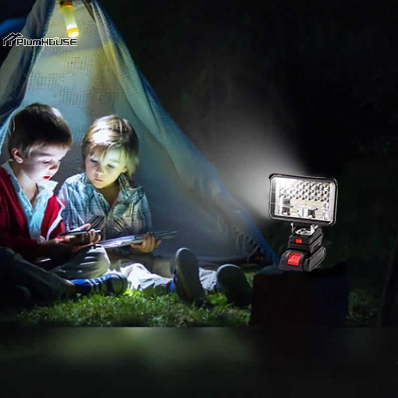 Makita ไฟทำงาน LED แบตเตอรี่ Li-ion 18V 3/4นิ้วไฟฉายฉุกเฉินแบบพกพาโคมไฟแคมป์