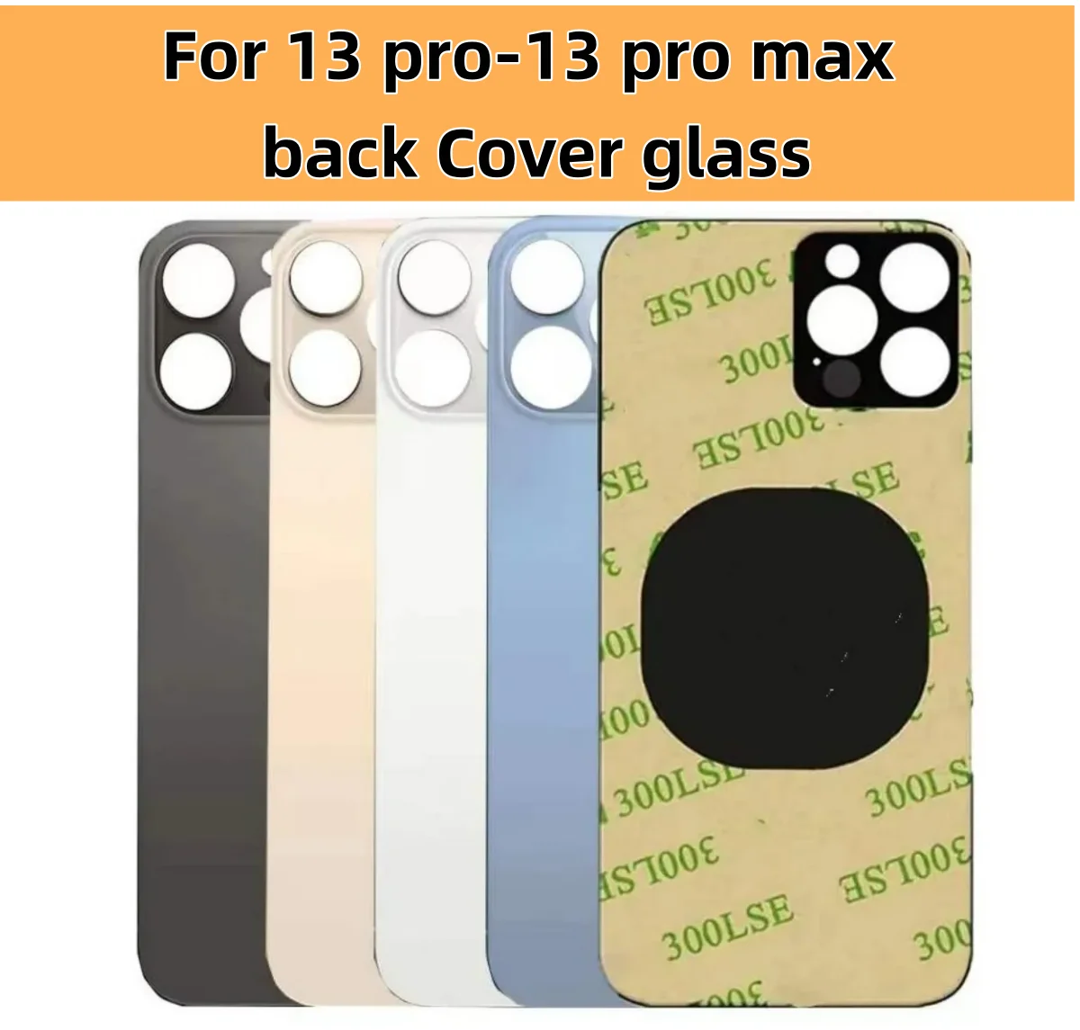 Vidro traseiro + cola 3m para iphone 13 pro-13 pro max capa traseira de vidro substituição rápida habitação capa da bateria grande buraco vidro traseiro