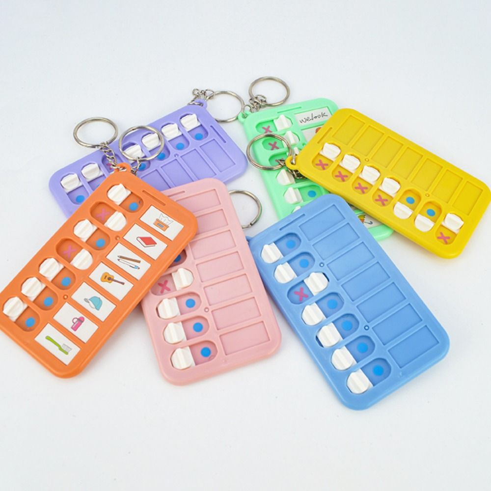 Self-disciplined Good Habit Punch Card Schedule Memo Detachable Memorandum Boards Chores Checklist Keychain
