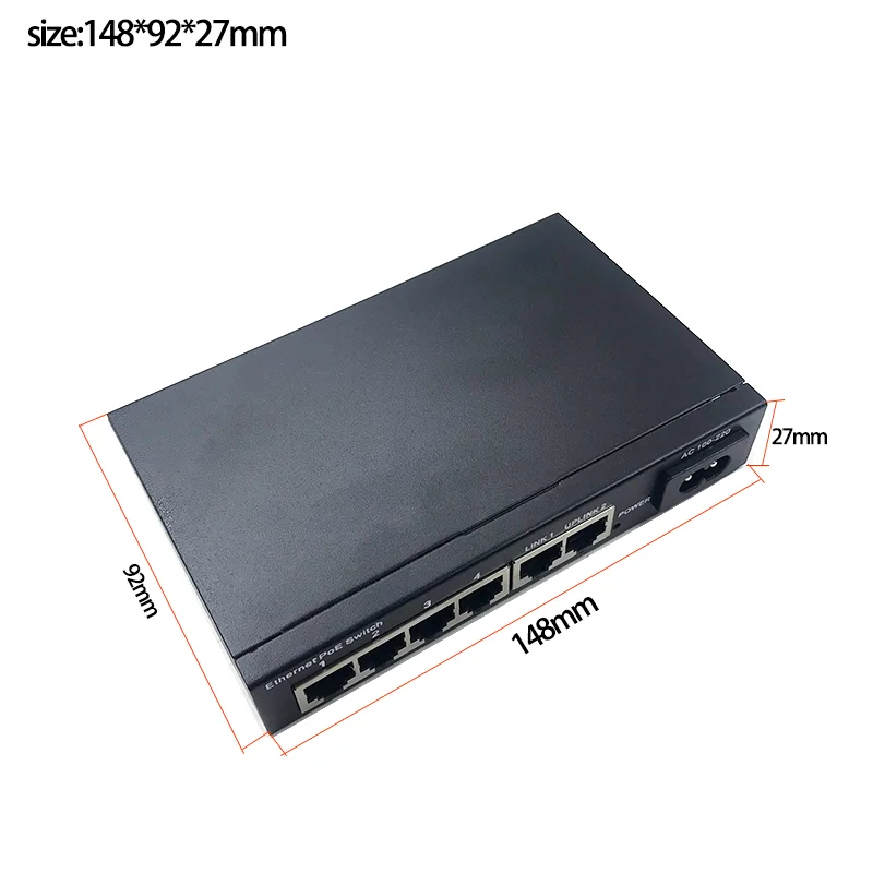 ANDDEAR-Z1 Thụ Động 5 Port Poe 12V 4/5 + 7/8-Ethernet 10/100Mbps Poe 4 cổng Nguồn Cho Camera Quan Sát Camera Ip