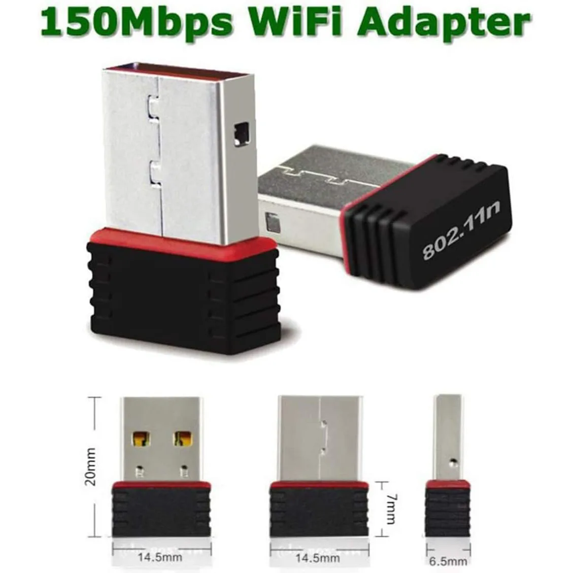 Mini-netwerksignaalontvangst Driverless Wi-Fi-adapter voor pc Desktop 2.4G netwerkkaart USB Plug and Play