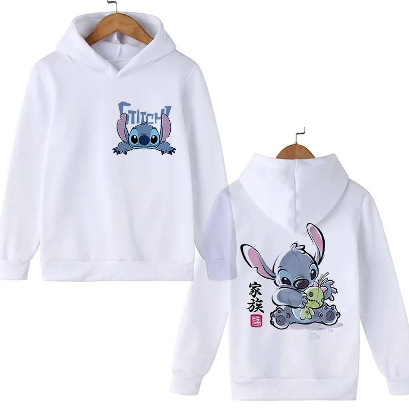 Nuevo en sudaderas con capucha de punto, ropa de dibujos animados para niños, sudadera de Lilo y Stitch para chico y niña, Sudadera con capucha de Manga, Top informal para bebé
