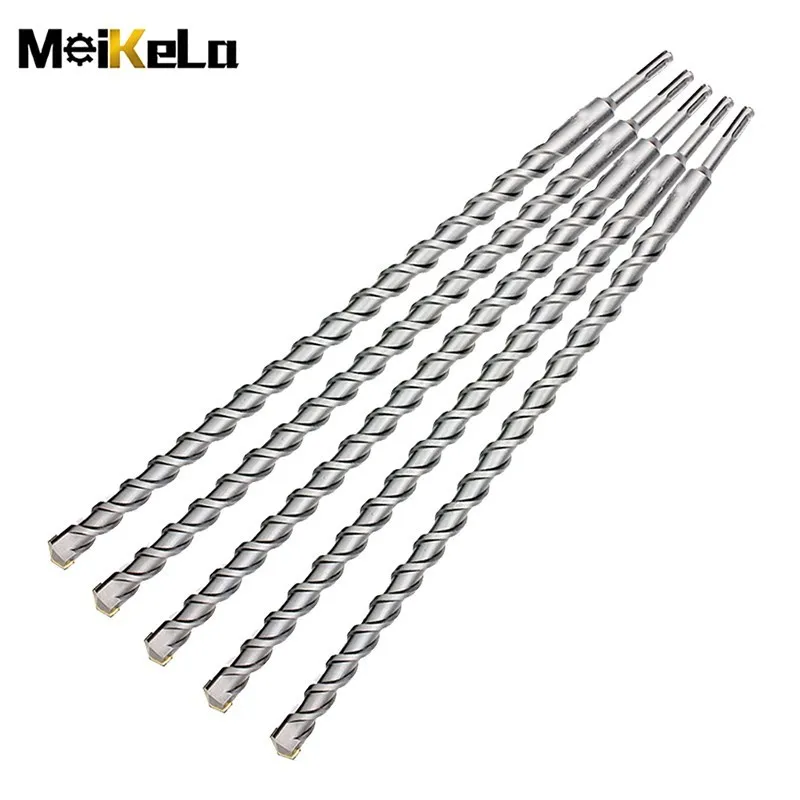 Meikela-broca de mampostería de 350mm y 500mm de largo, vástago SDS Plus para martillo eléctrico, Punta cruzada de carburo de tungsteno, diámetro de 8 a 35mm