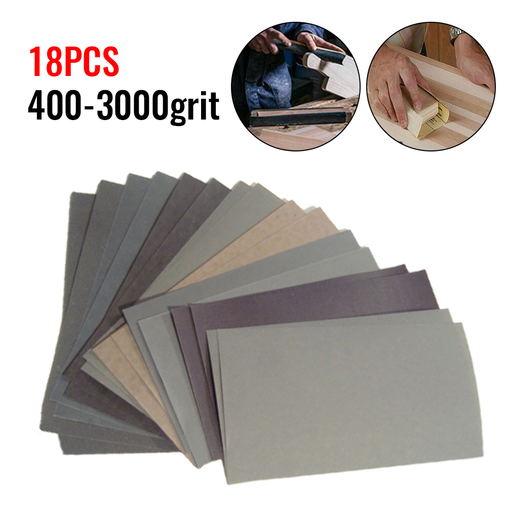 18 pz/set carta vetrata 400,600,800,1000,1200,1500,2000,2500,3000 grana carta vetrata carta abrasiva a umido/a secco strumenti per lucidatura abrasiva