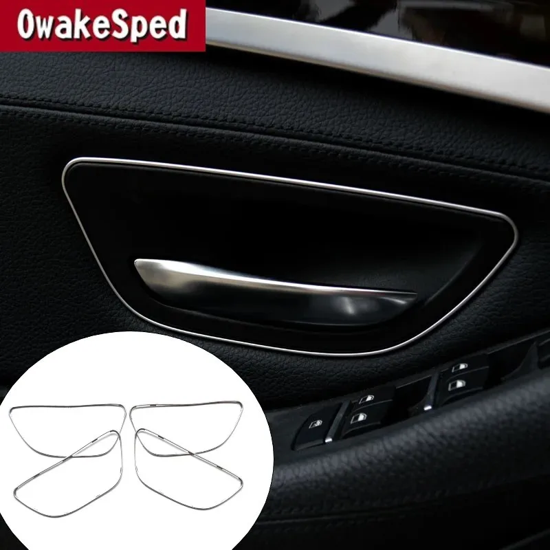 Dekorasi strip Trim bingkai pegangan pintu dalam mobil untuk BMW 5 Series F10 F18 520 523 525 530 2011-2017 Aksesori Interior ABS