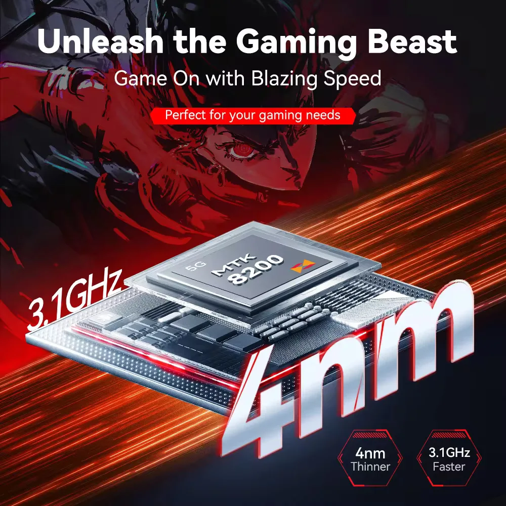 CUBOT MAX 5 5G Smartphone MTK Dimensity 8200 Octa Core 6.95" 144Hz Screen 24GB(12GB+12GB)RAM+256GB ROM Android 14 Smart Phone