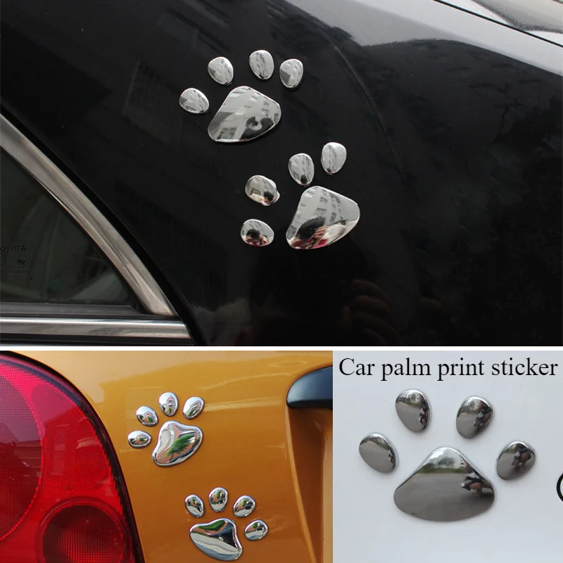 ตกแต่งรถยนต์บุคลิกภาพความคิดสร้างสรรค์แฟชั่นพิมพ์สติกเกอร์รถน่ารัก Cat PAW Footprint