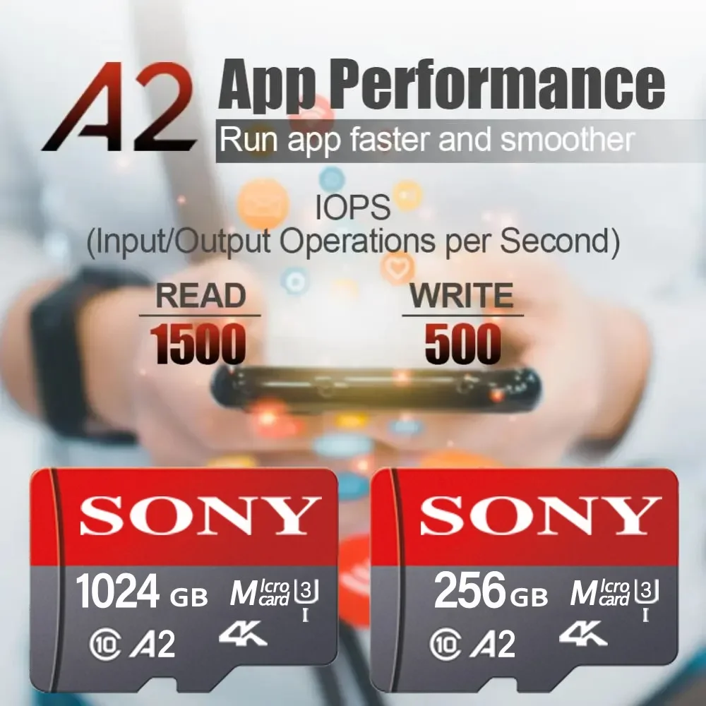 Original SONY Memory Card 128GB Class10 2TB 1TB 512GB Mini SD Card 128GB 64GB A2 V60 Micro SD Card High Speed SD/TF for Xiao Mi