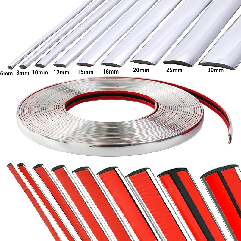 ﻿ 3C/5C Chrome  Trim PVC Universal  Auto Door Bumper Scratch-Proof Protector StickersAnti-Collision Tape Car Door Edge Guard