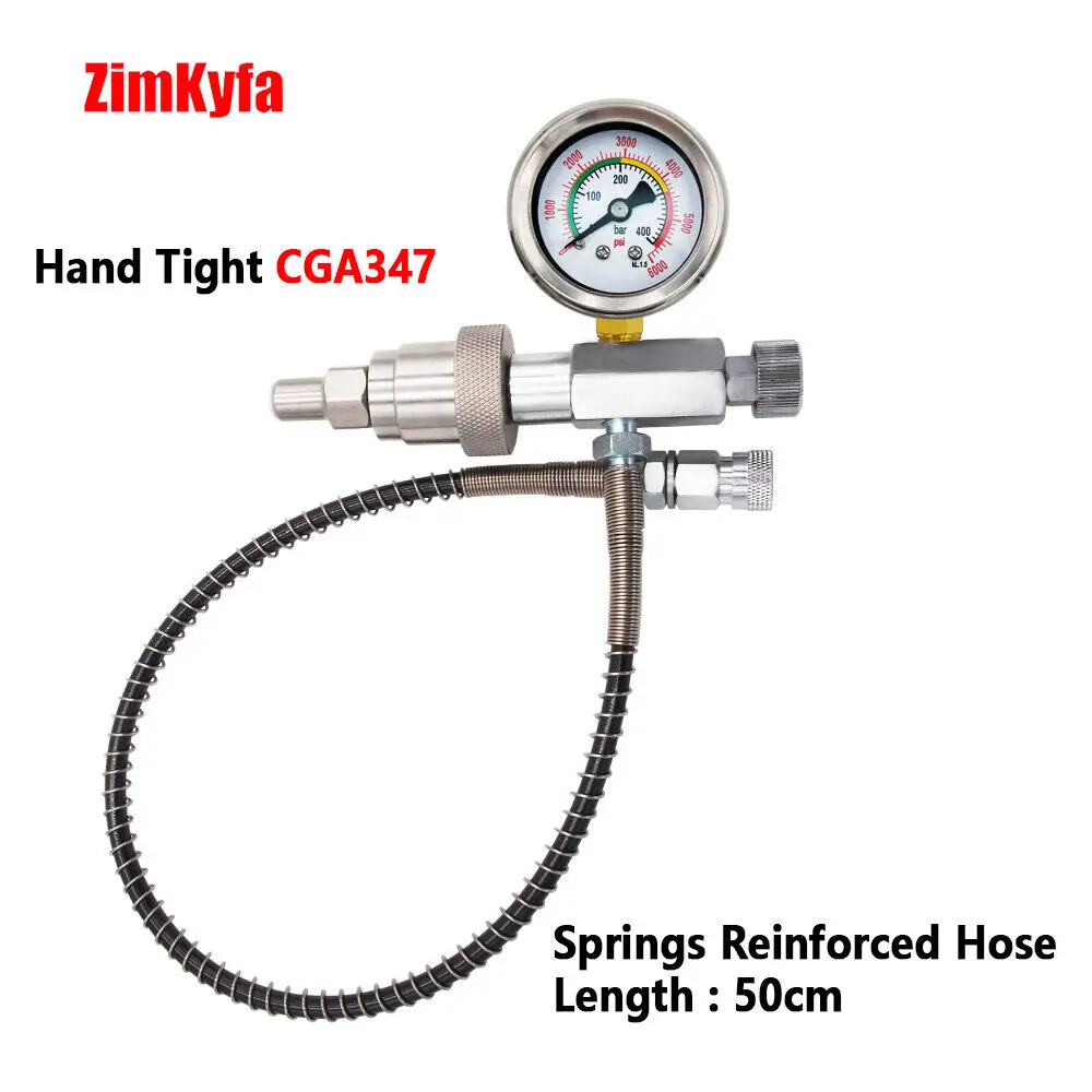 Fill Station Fit For SCUBA SCOTT MSA Tank W/ Hand Tight CGA347 Connection Charging Adapter W/ 50CM High Pressure Hose