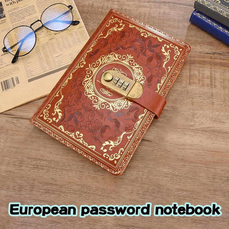 Retro Digital Password Notebook A5 Notebooks and Journals with Lock Diary Perfect for Men Women Kids Persons Privacy Gift