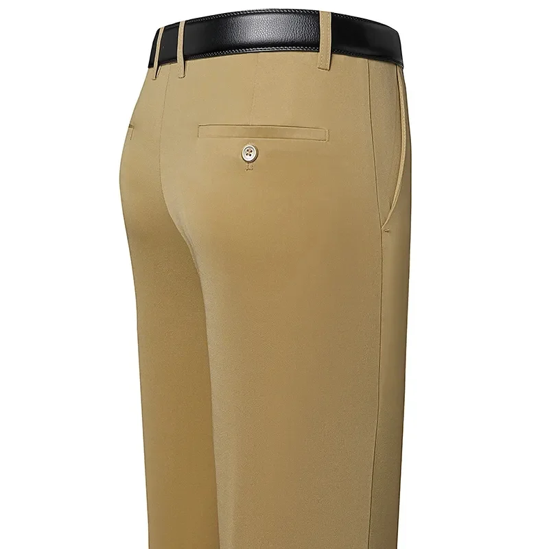 Herrenhose, dehnbare Anzughose, Sommer, Frühling, lässige Business-Hose, atmungsaktiv, bequem, locker, gerade, formelle Hose