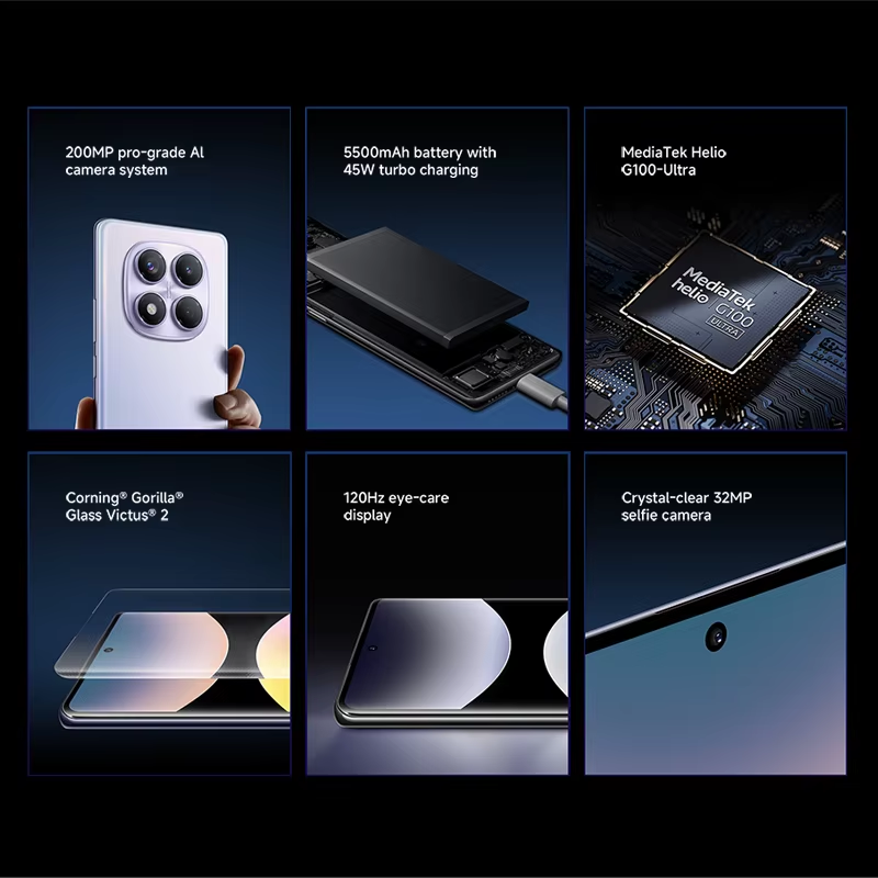 Weltpremiere Globale Version Xiaomi Redmi Note 14 Pro 4G Smartphone 200 MP AI Kamera MediaTek Helio G100-Ultra 6,67" 5500 mAh