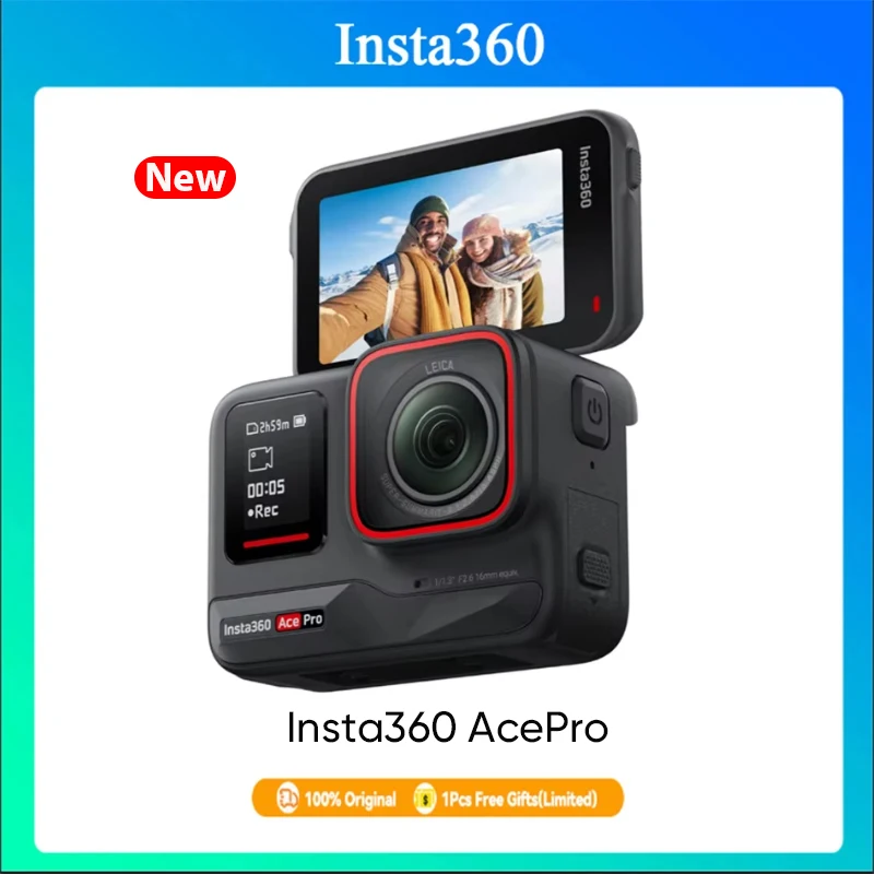 Insta360 Ace Pro 8K/4K Leica Action Camera, Flagship 1/1.3" Sensor, Super Lowlight Performance, Waterproof, Stabilization
