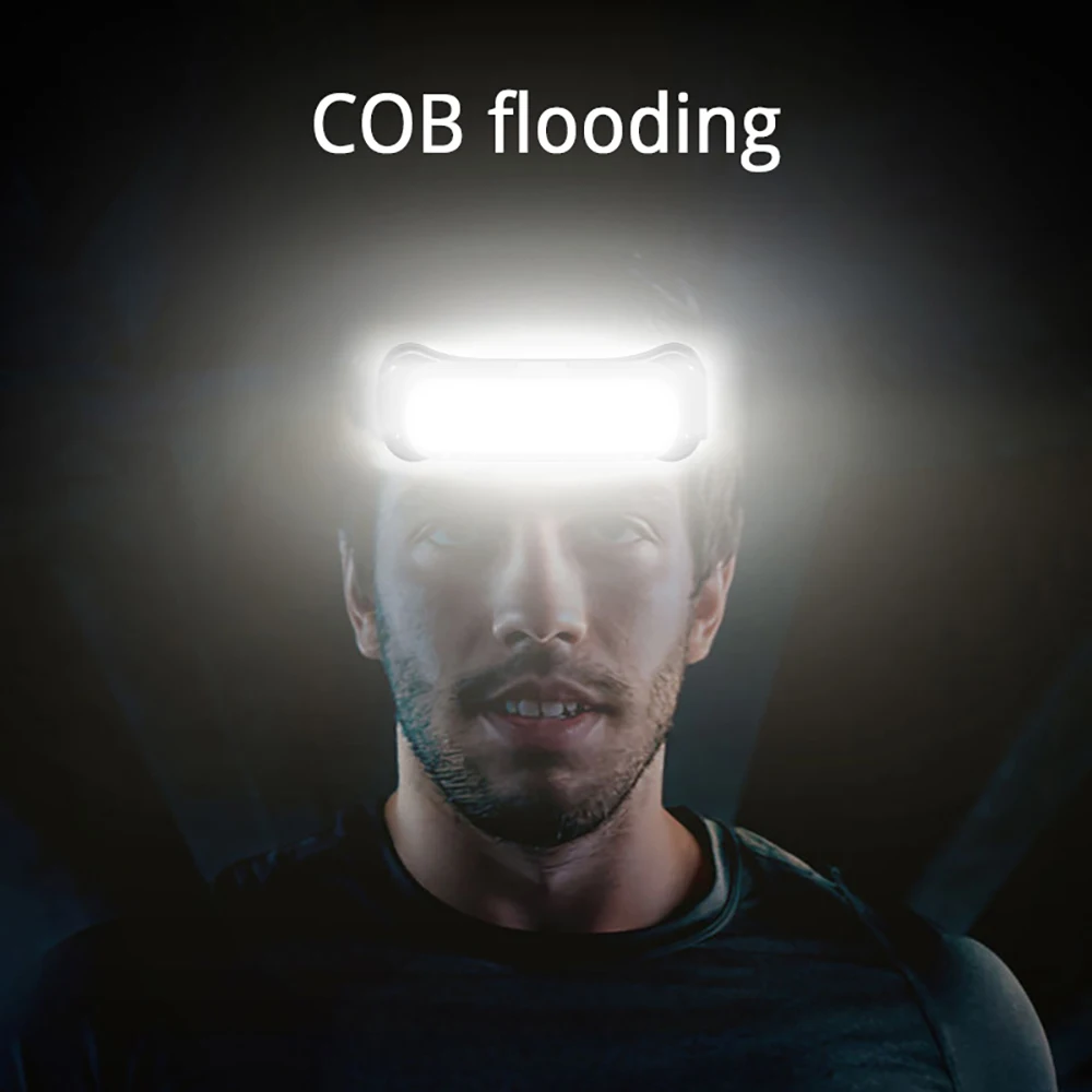 USB wiederaufladbare LED-Stirnlampe, 3 Modi, Angeln, Camping, Laterne, wasserdicht, Mini-Scheinwerfer, tragbares Flutlicht, COB-Stirnlampe