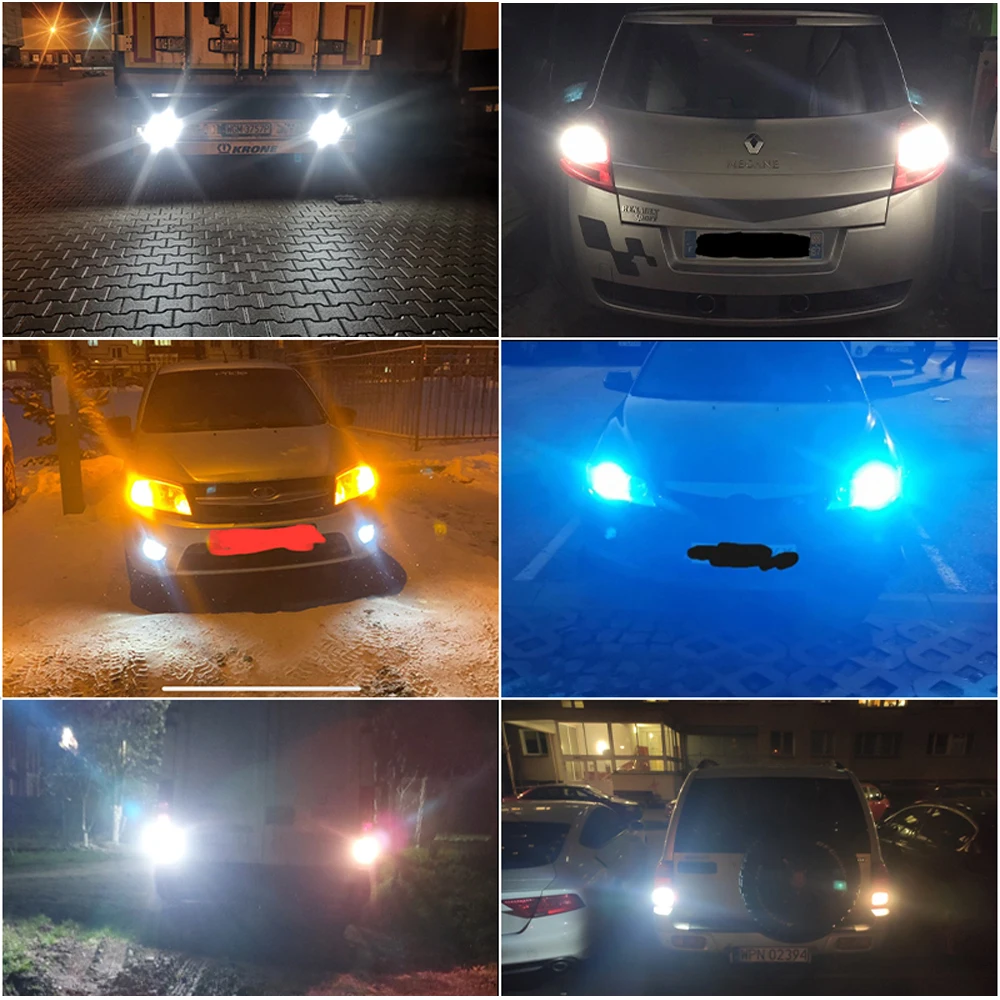 2pcs 1156 BA15S P21W BAU15S PY21W 7440 W21W P21/5W 1157 BAY15D 7443 3157 หลอดไฟ LED 144smd CanBus โคมไฟย้อนกลับไฟเลี้ยว