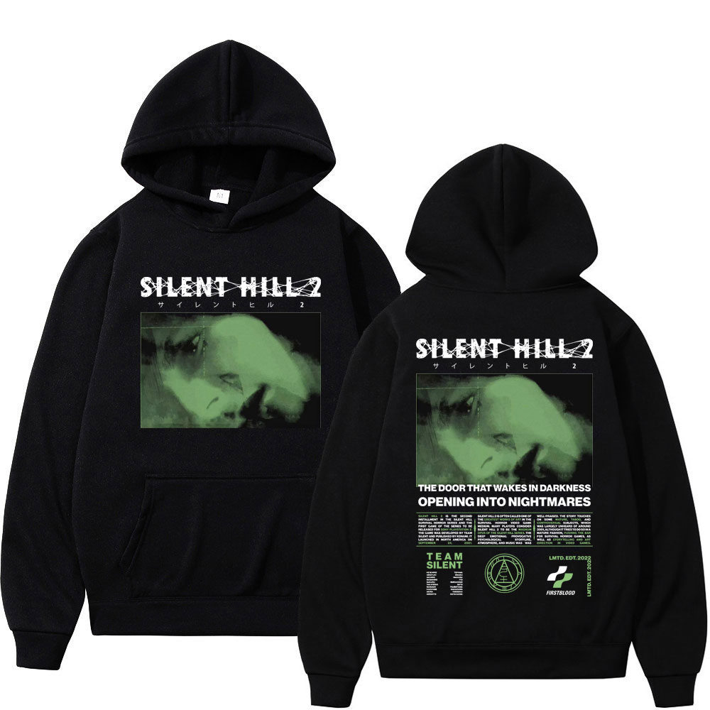 Spiel Silent Hill 2 Doppelseitiger Druck Hoodie Männer Frauen Harajuku Vintage Kapuzenpullover Gothic Mode Übergroße Pullover