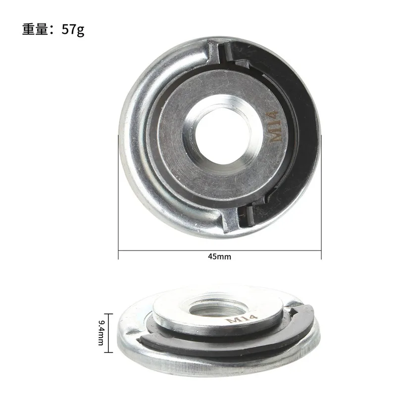 Quick Release flensmoer M14 draad haakse slijper flensmoer Power Chuck persplaat voor diamantdoorslijpschijven
